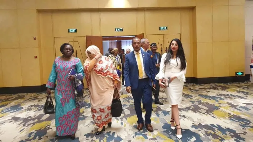 Sarah Zineb Boumouja accompanying H.E. Amira Elfadil, African Union Commissioner for Social Affairs, and official delegates at AHBS IV, Addis Ababa