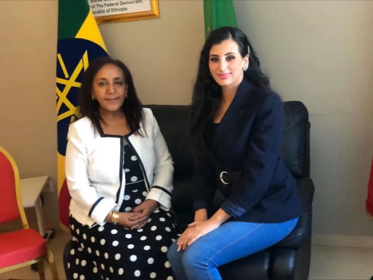 Sarah Zineb Boumouja with H.E. the Ambassador of Ethiopia to Morocco