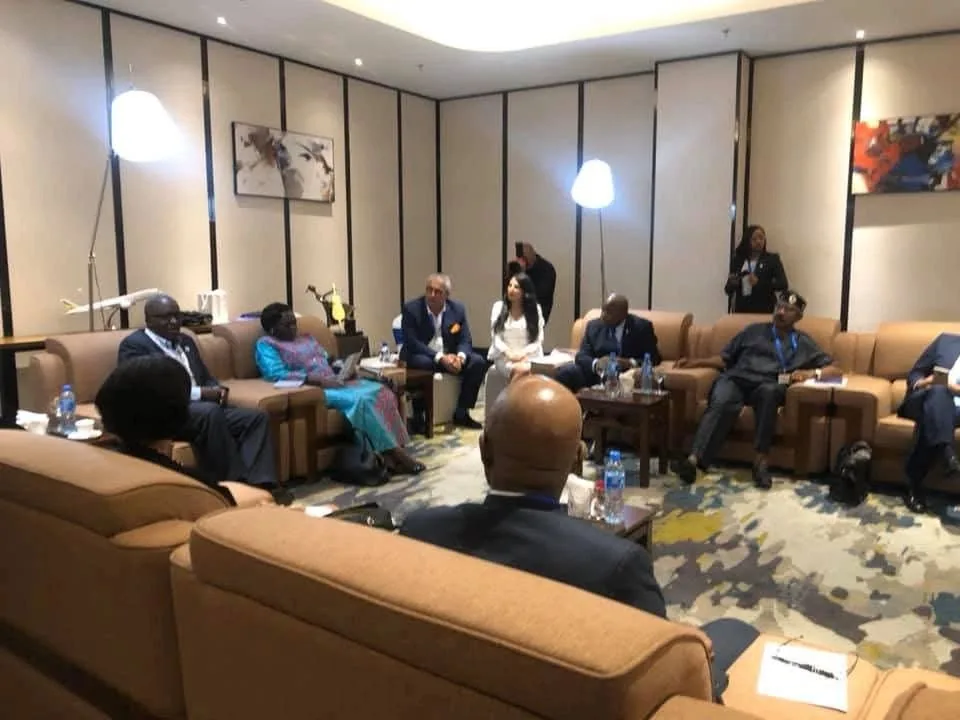 High-level delegates meeting in the VIP lounge at AHBS IV, Addis Ababa, with Sarah Zineb Boumouja